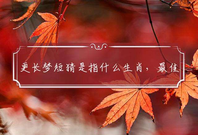 更长梦短猜是指什么生肖，最佳解释词语释义