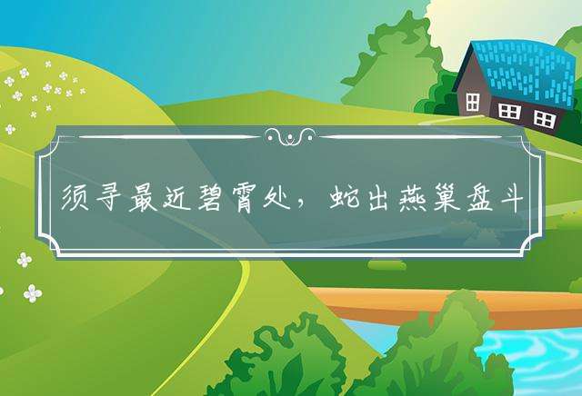 须寻最近碧霄处，蛇出燕巢盘斗扭代表是指什么生肖,最佳释义词语解释